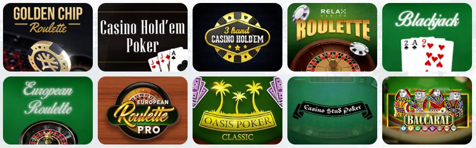 Giochi da tavolo al DIVAS LUCK CASINO